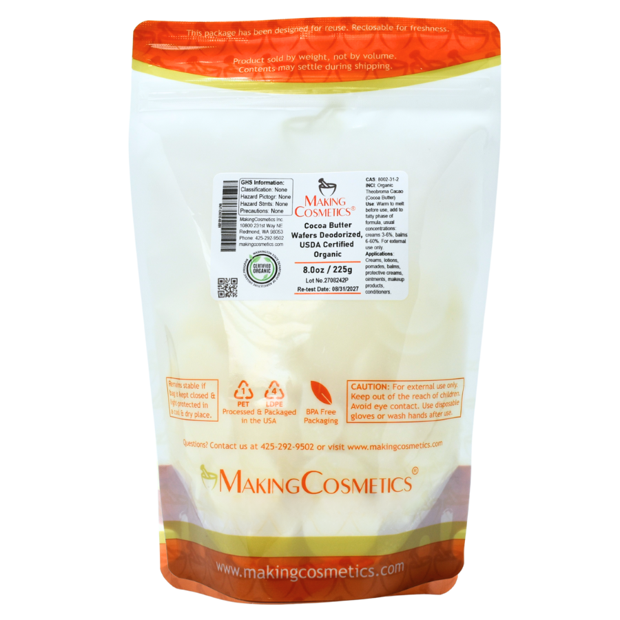 Cocoa Butter Wafers Deodorized, USDA Certified Organic image number 1